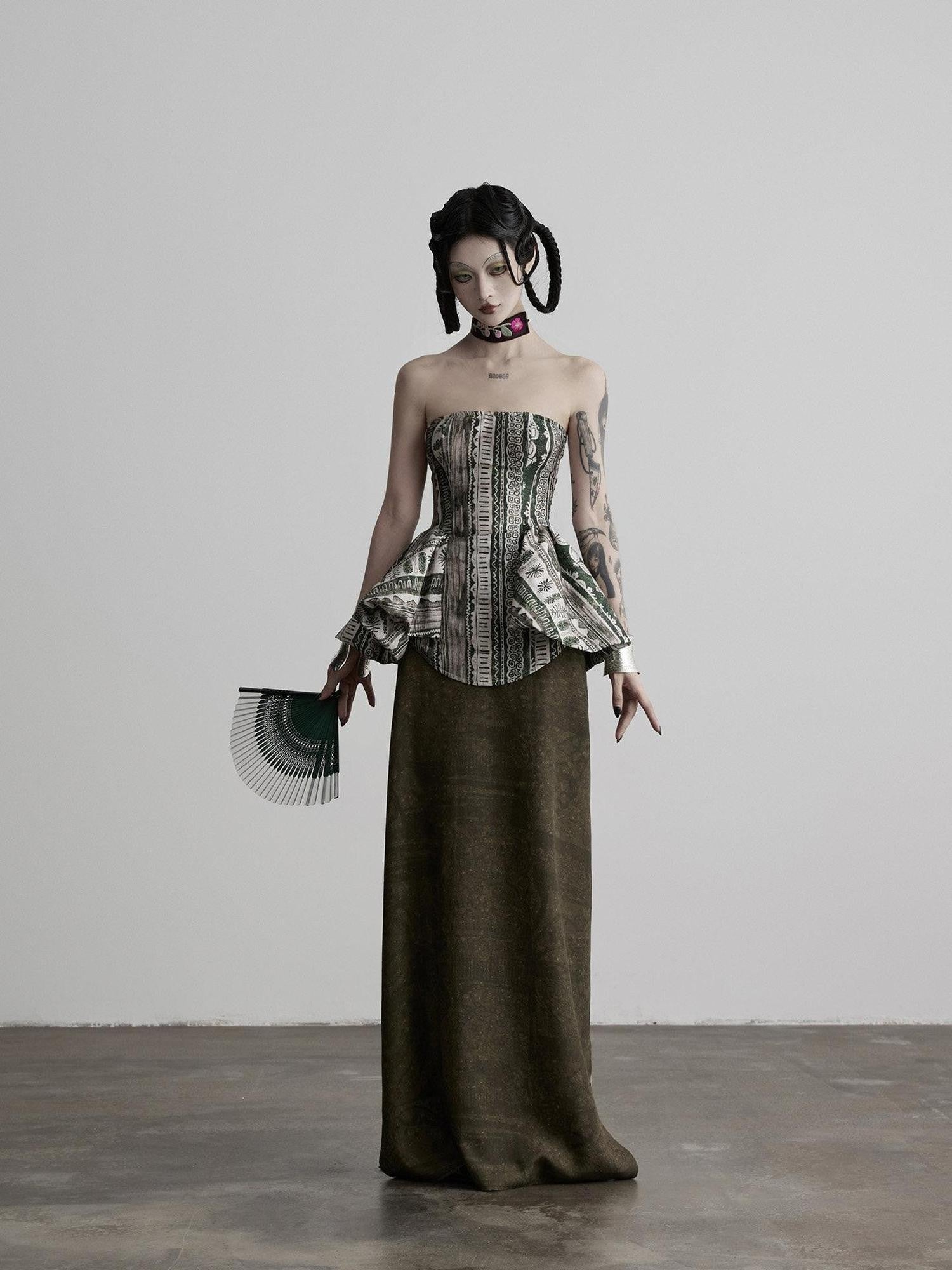 INDULGE Bronze Print Pleated Butterfly Women&