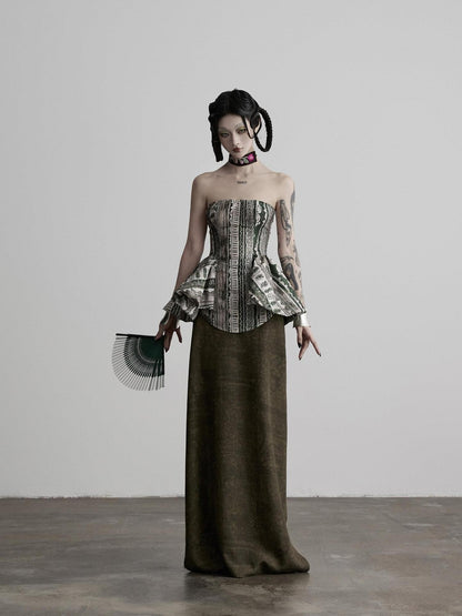 INDULGE Bronze Print Pleated Butterfly Women&