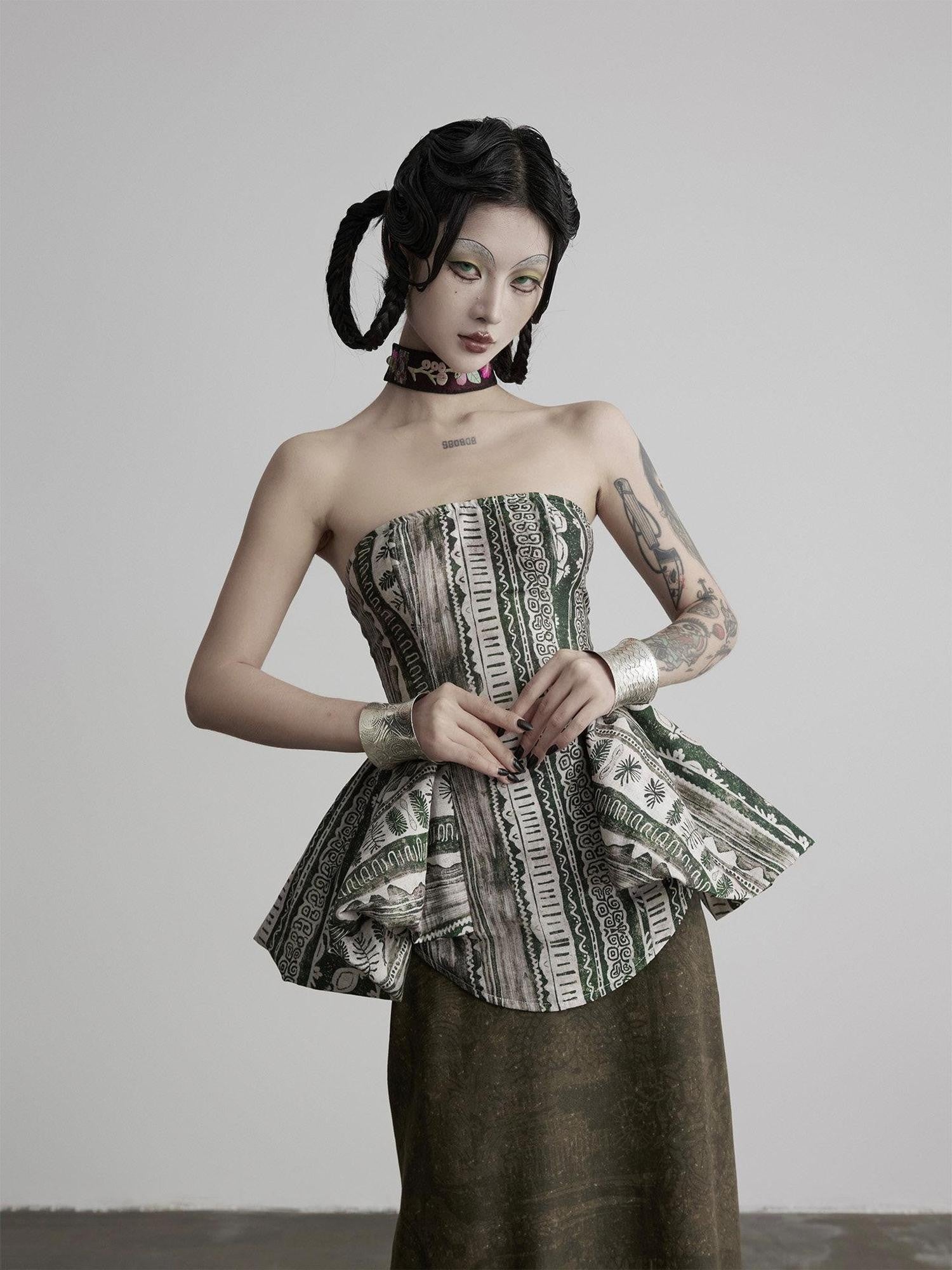INDULGE Bronze Print Pleated Butterfly Women&