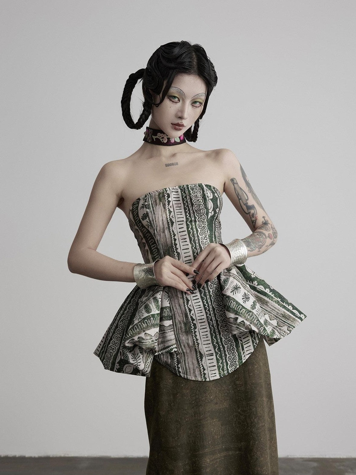 INDULGE Bronze Print Pleated Butterfly Women&