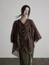 INDULGE_Brown_Asymmetric_Draped_Neck_Butterfly_Sleeves_Women&