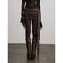 INDULGE Butt Lifting Mid Waist Embroidered Skort Casual Brown Viscose Cotton Hosiery