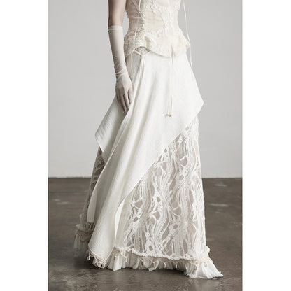 INDULGE Daily Washed Cotton Blend Aline Mid Waist Fairy Women White Casual Maxi Dresses