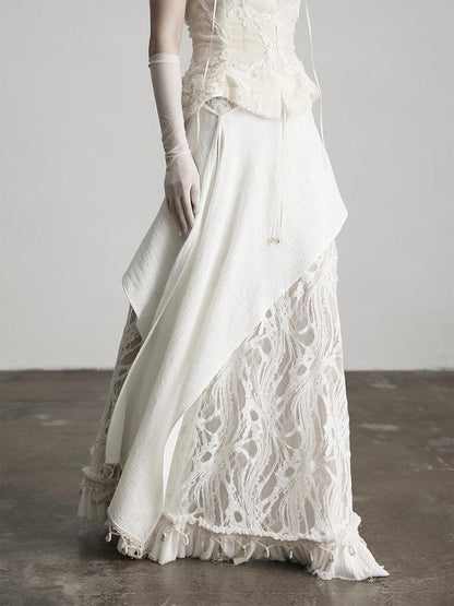 INDULGE Daily Washed Cotton Blend Aline Mid Waist Fairy Women White Casual Maxi Dresses