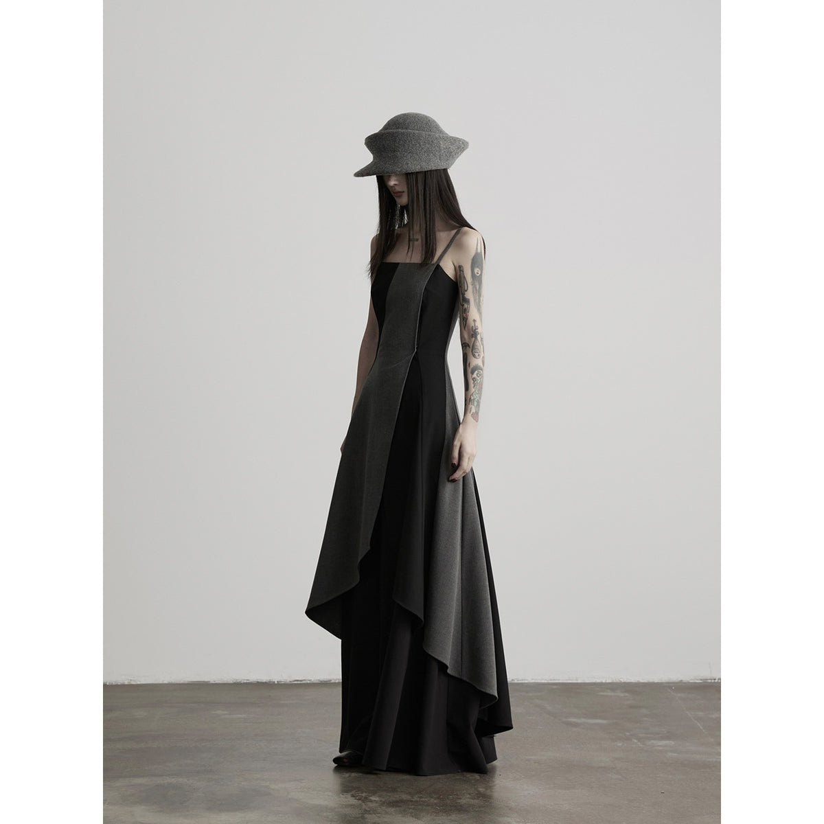 INDULGE_Dark_Asymmetric_Layered_Color_Block_Structured_Waist_Women&