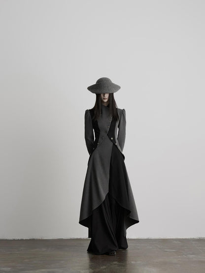 INDULGE Dark Asymmetric Layered Color Block Structured Waist Women&