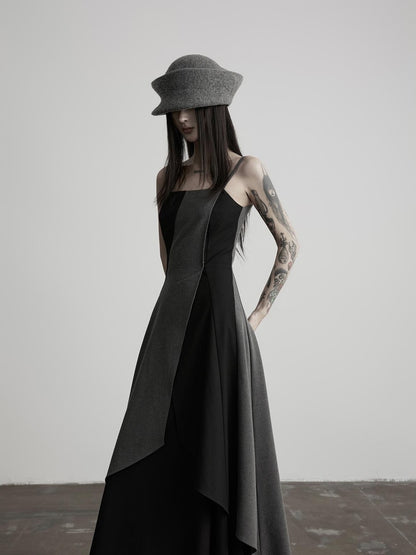 INDULGE Dark Asymmetric Layered Color Block Structured Waist Women&