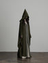 INDULGE Dark Forest Green Embroidered Detachable Hood Long Women&