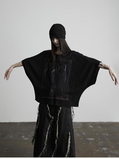 INDULGE Dark Gothic Print Boxy Women&