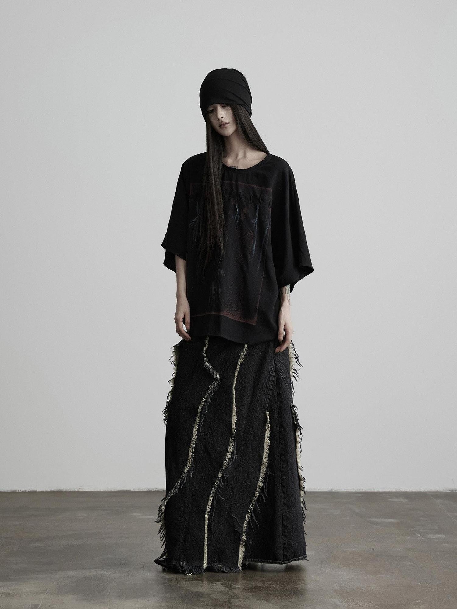 INDULGE Dark Gothic Print Boxy Women&