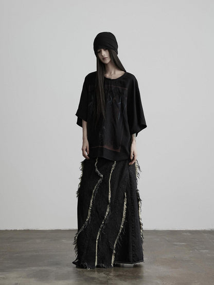 INDULGE Dark Gothic Print Boxy Women&