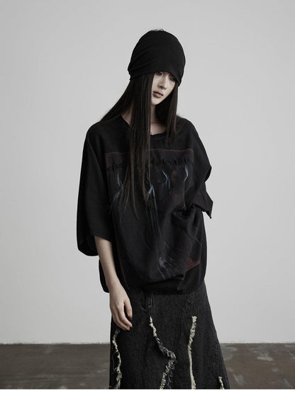 INDULGE Dark Gothic Print Boxy Women&
