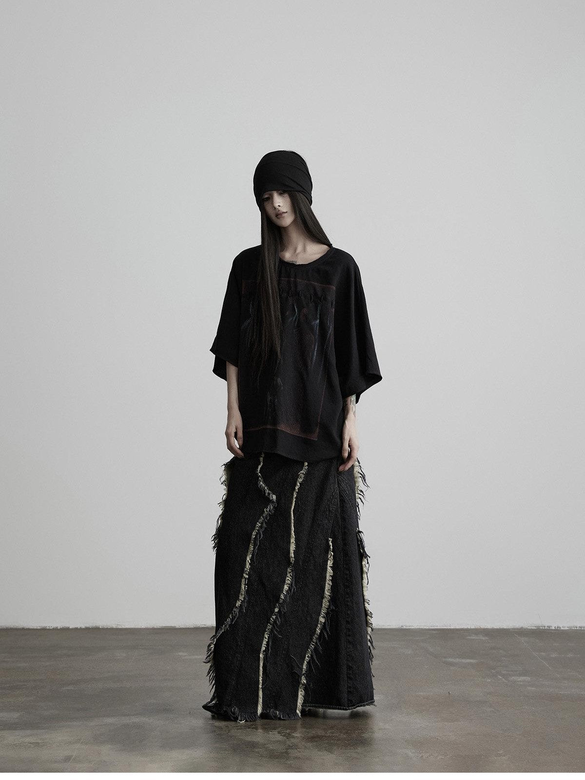 INDULGE Dark Gothic Print Boxy Women&