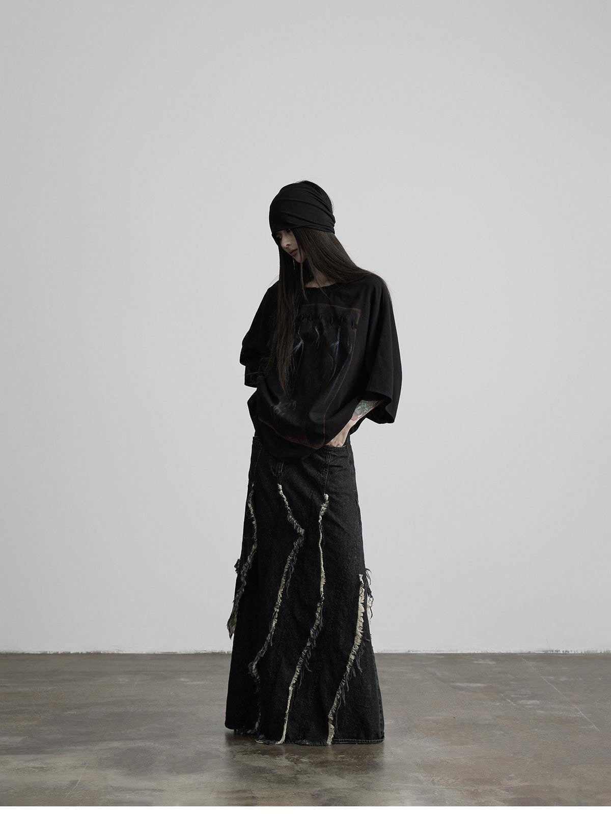 INDULGE Dark Gothic Print Boxy Women&
