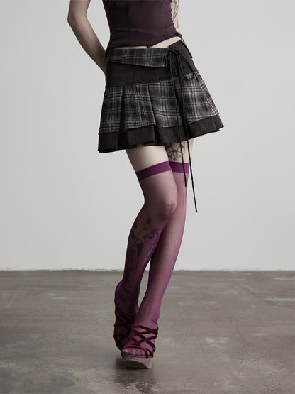 INDULGE_Dark_Plaid_Tie_Waist_Folded_Layer_A_Line_Women&