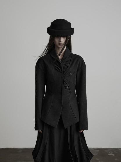 INDULGE Deconstructed Button Detail Fitted Waist Women&