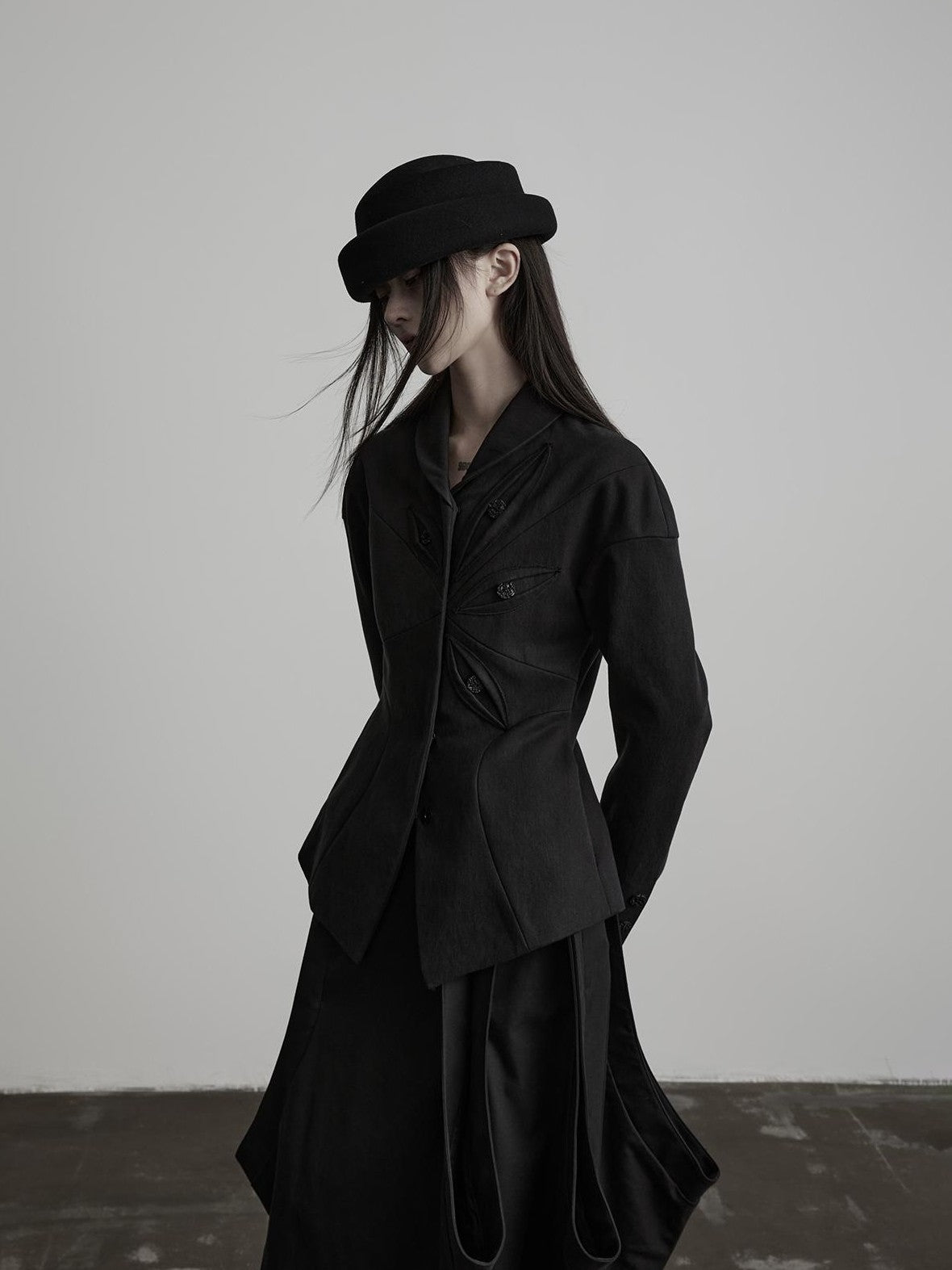 INDULGE Deconstructed Button Detail Fitted Waist Women&