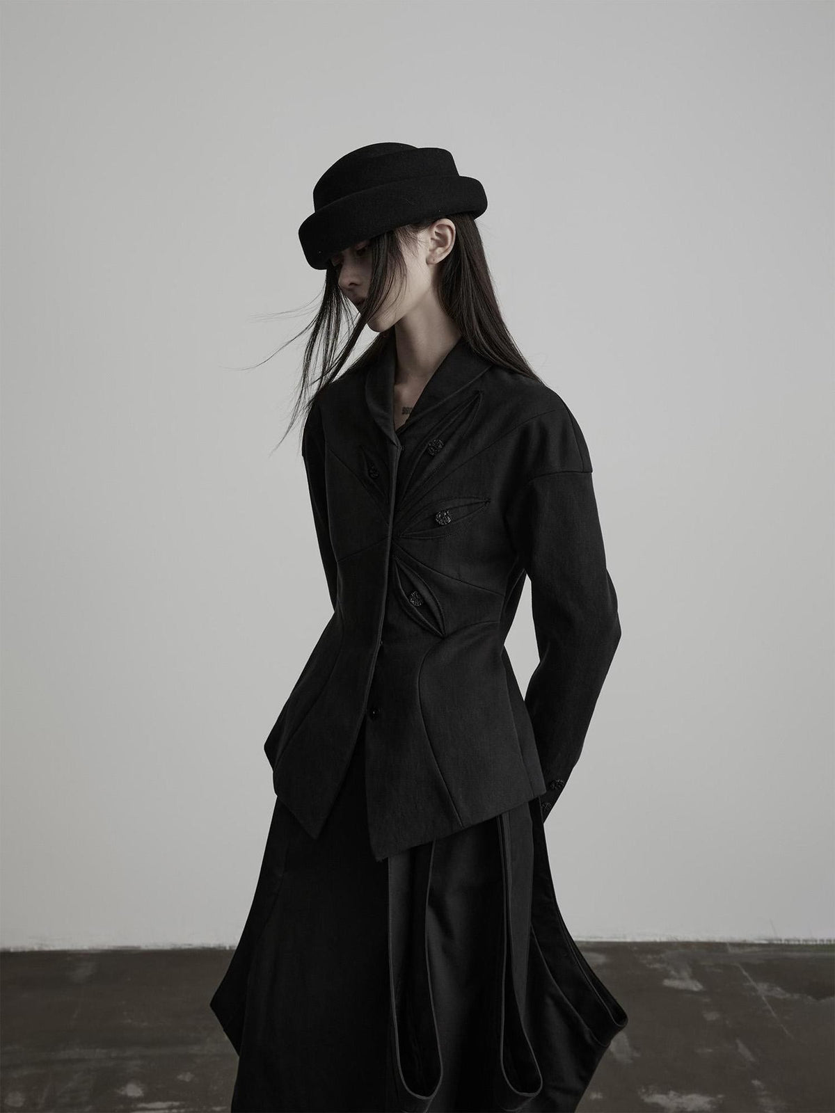 INDULGE Deconstructed Button Detail Fitted Waist Women&
