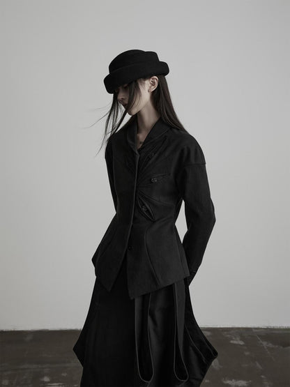 INDULGE Deconstructed Button Detail Fitted Waist Women&