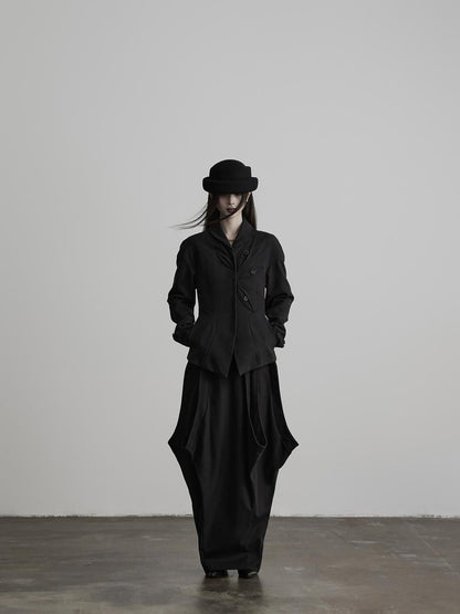 INDULGE Deconstructed Button Detail Fitted Waist Women&