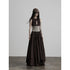 INDULGE_Deep_Brown_Cutout_Lace_Spliced_Cinched_Waist_Women&
