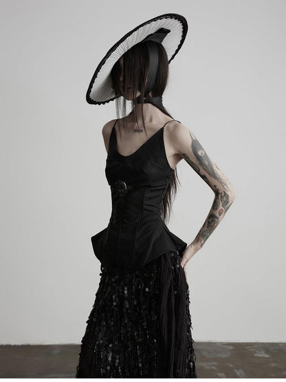 INDULGE Devil Horn Structured Cut Boned Corset Women&