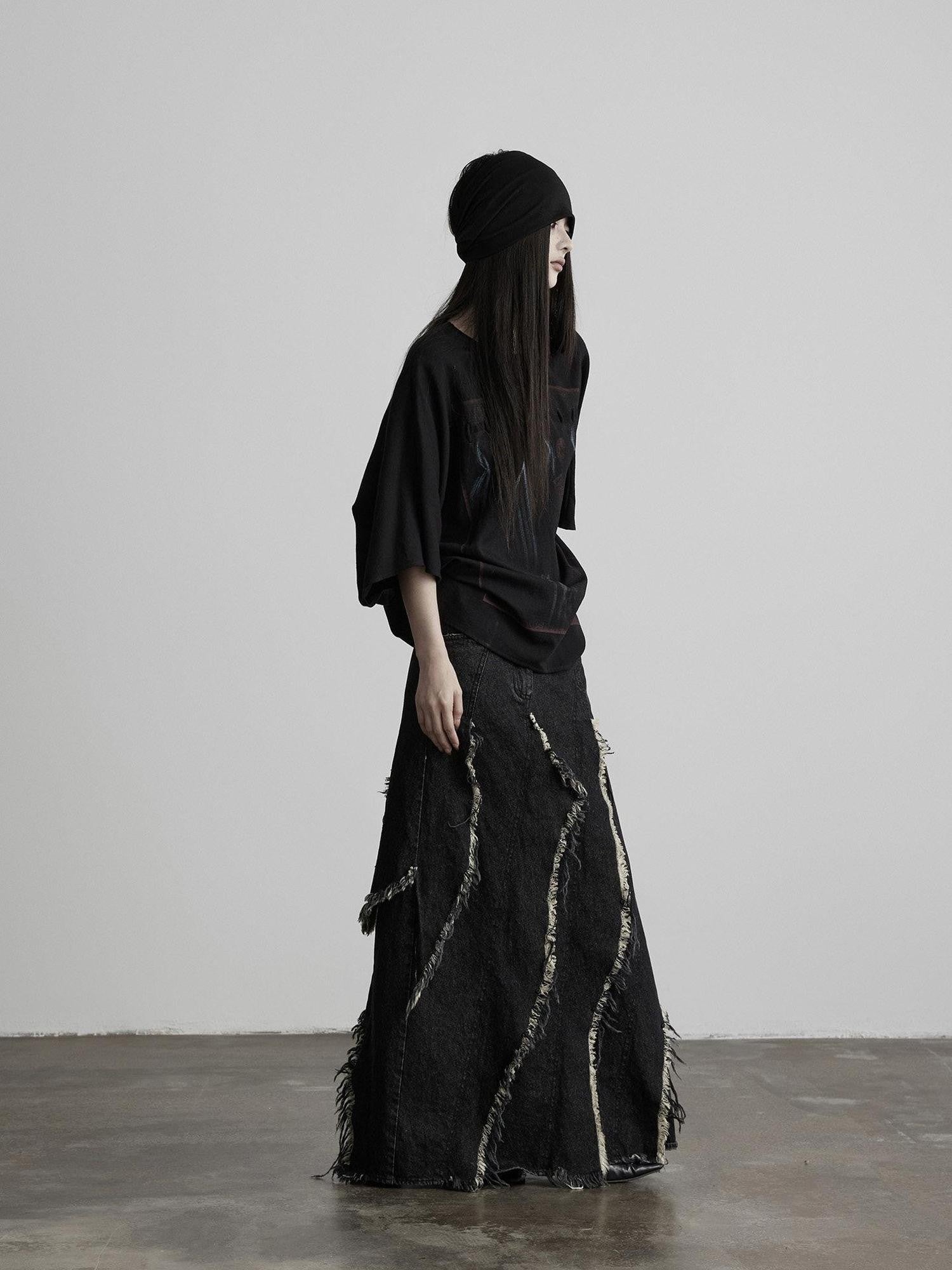INDULGE Distressed Fringed Layered A Line Women&