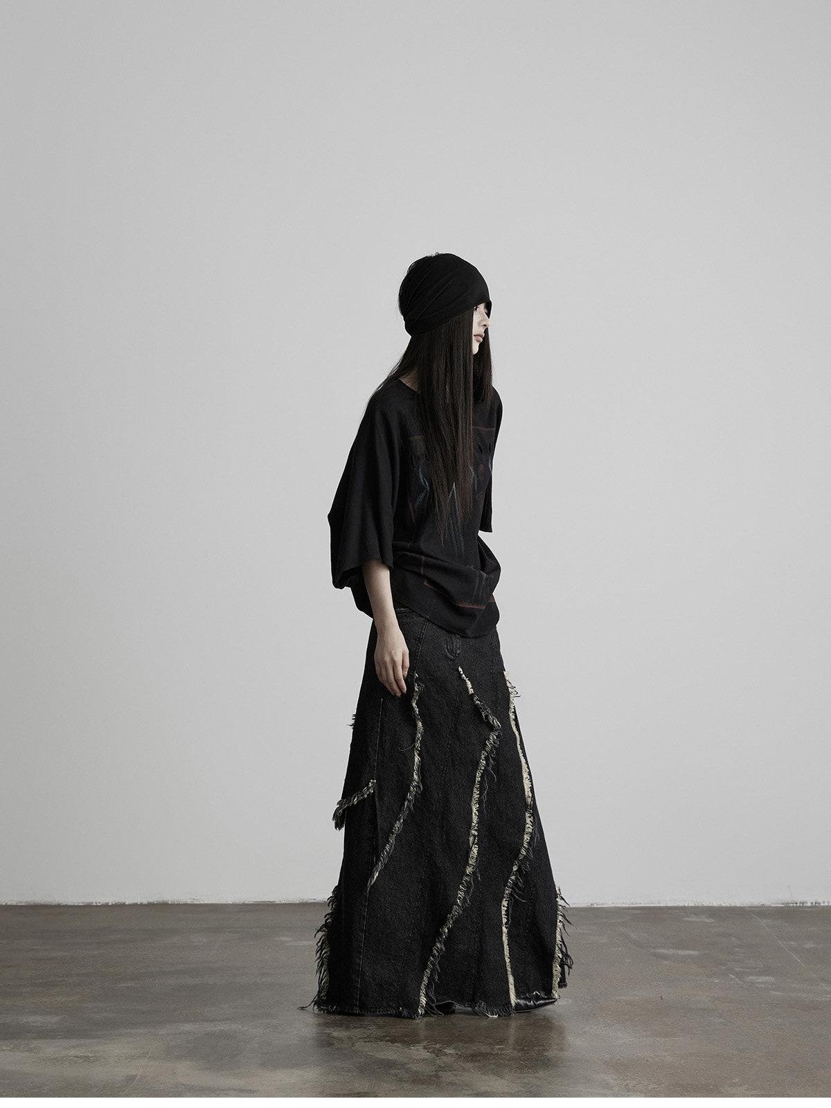 INDULGE Distressed Fringed Layered A Line Women&