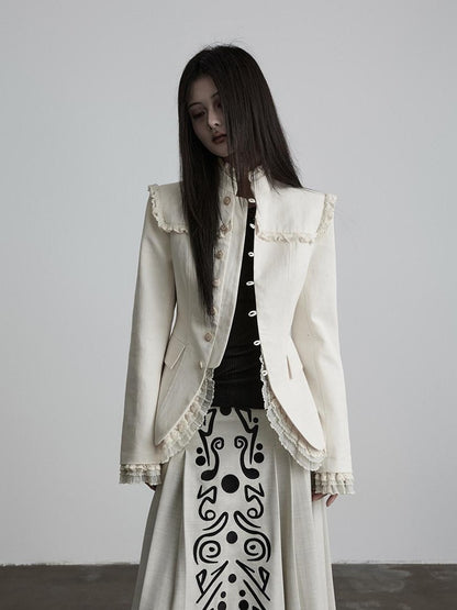 INDULGE Durable Lyocell Cotton Blend Stand Collar Button Women Casual Jackets