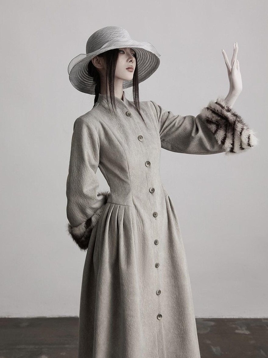 INDULGE Manteaux longs à simple boutonnage, élégants, à col montant et à maintien de forme durable