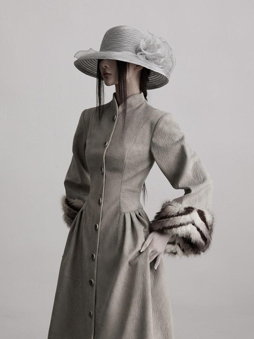 INDULGE Manteaux longs à simple boutonnage, élégants, à col montant et à maintien de forme durable