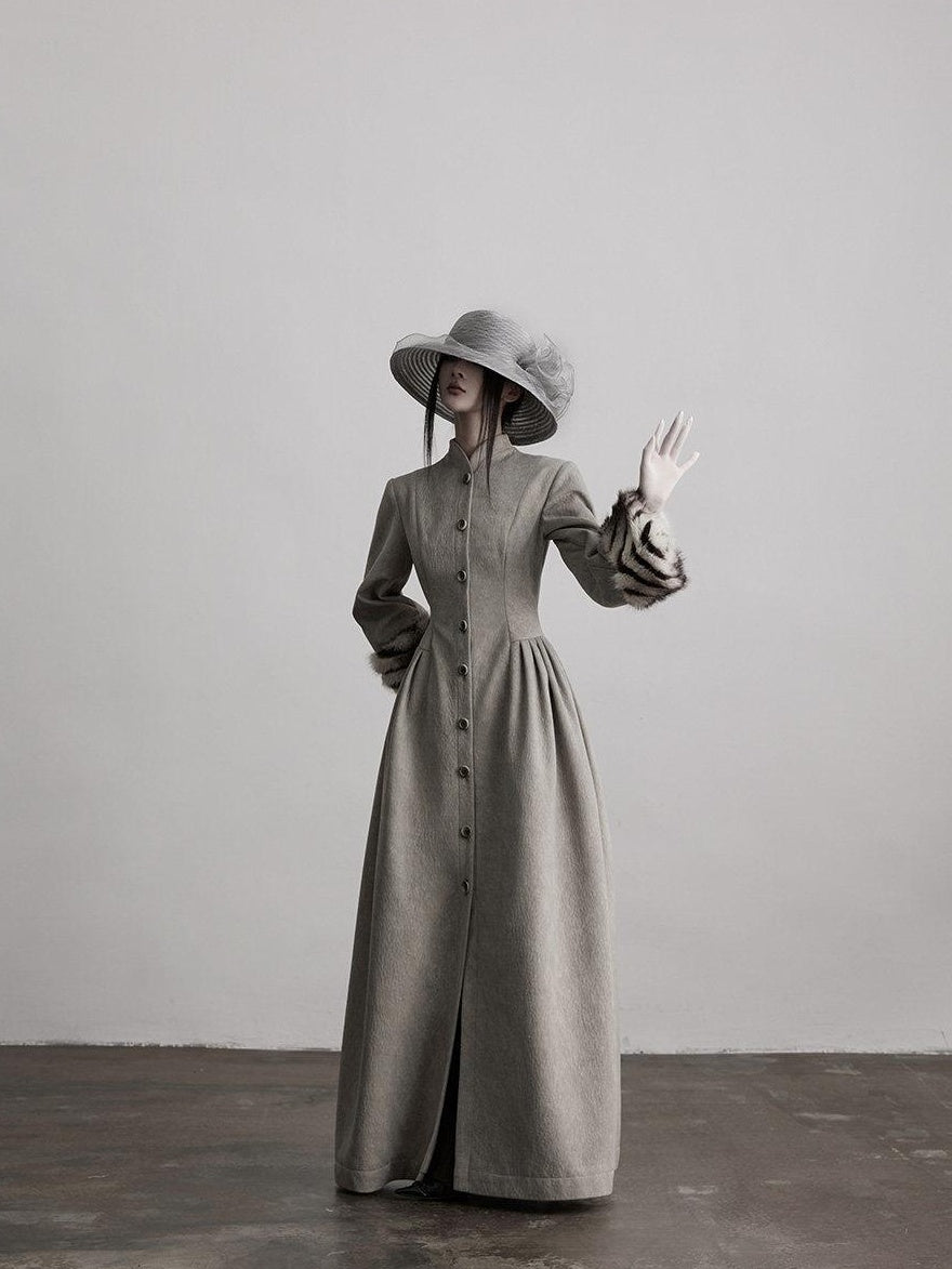 INDULGE Manteaux longs à simple boutonnage, élégants, à col montant et à maintien de forme durable