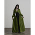 INDULGE_Elegant_Deep_V-neck_Cinched_Waist_A_Line_Women&