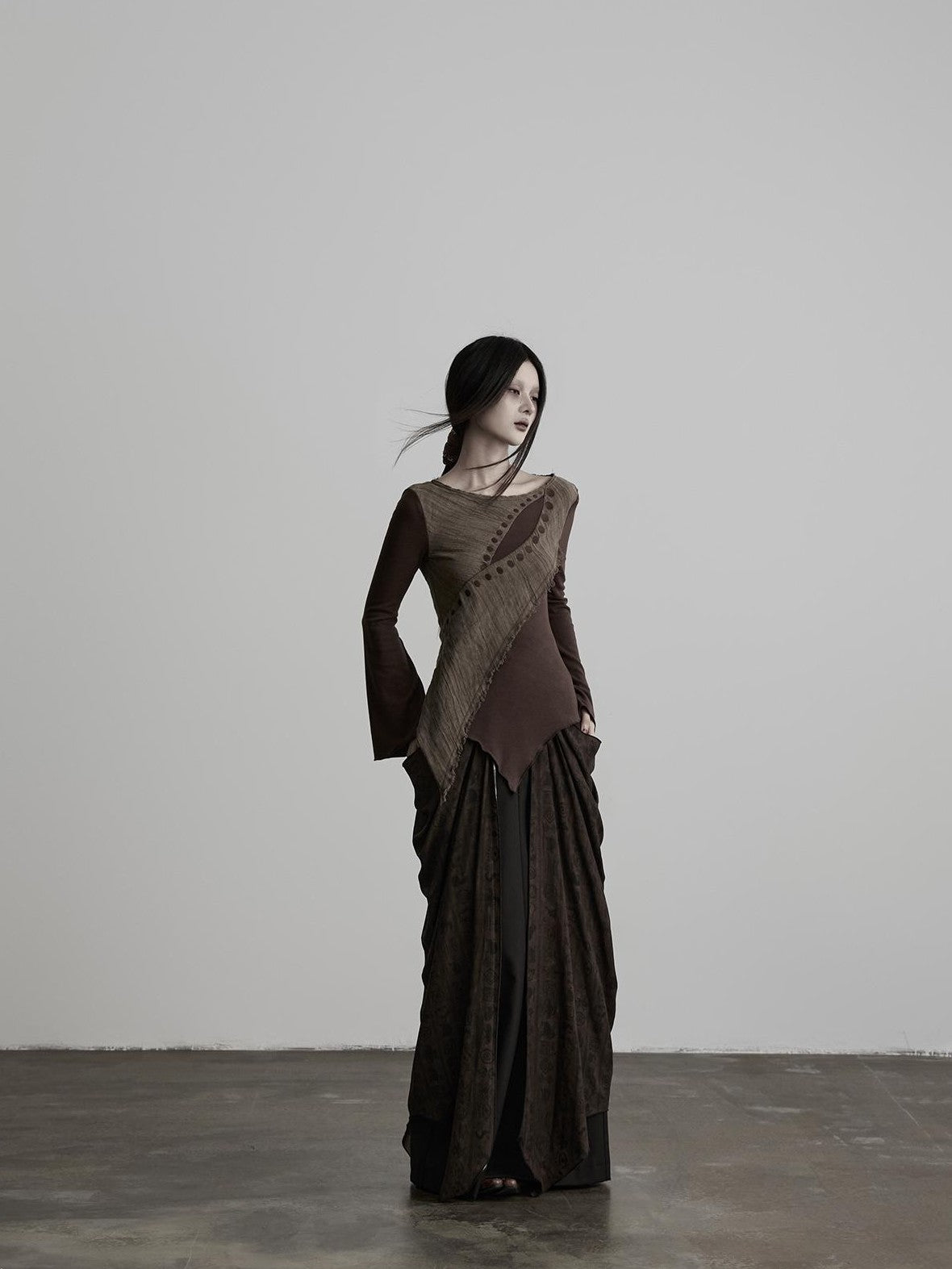 INDULGE Embroidered Eye Patchwork Linen Wool Women&