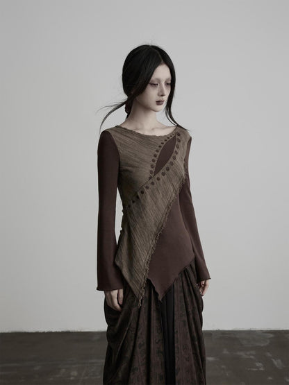 INDULGE Embroidered Eye Patchwork Linen Wool Women&