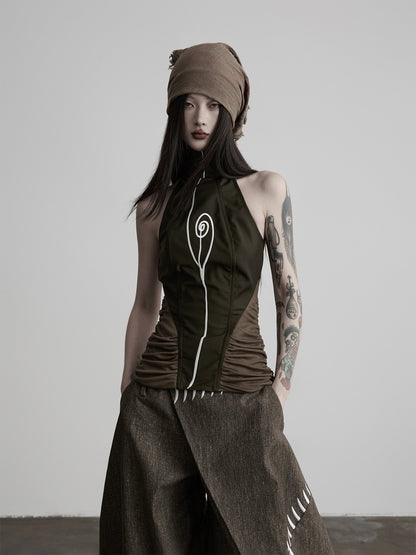INDULGE_Embroidered_High_Neck_Waist_Cinch_Fitted_Women&