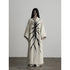INDULGE_Flocked_Print_Stand_Collar_Long_Sleeve_Cotton_Linen_Women&