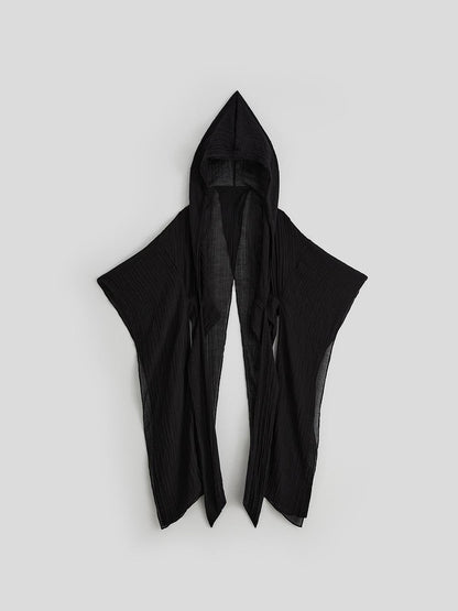 INDULGE Flowy Detachable Wide Sleeve Hooded Color Block Women&