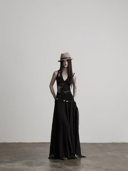 INDULGE Flowy Handmade Waist Tie Tassel Frayed Hem Women&