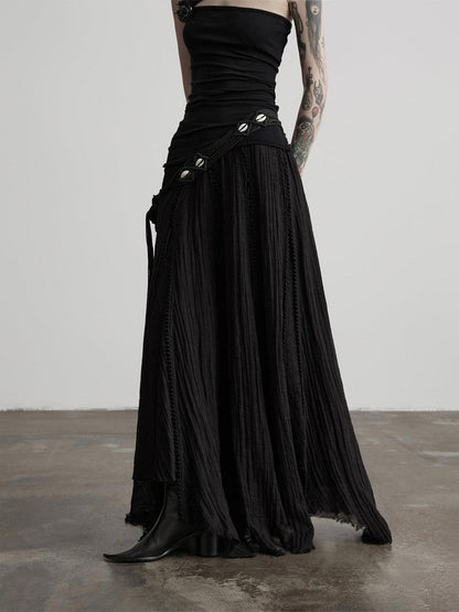 INDULGE Flowy Handmade Waist Tie Tassel Frayed Hem Women&