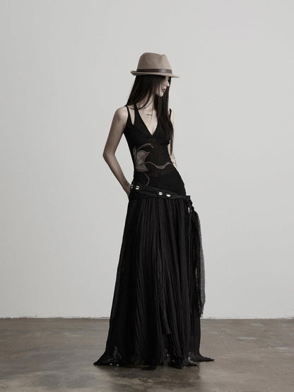 INDULGE Flowy Handmade Waist Tie Tassel Frayed Hem Women&