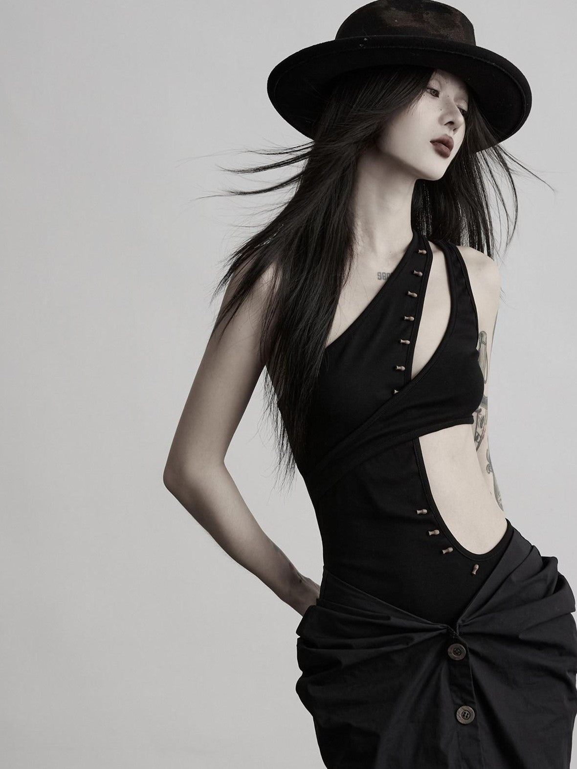 INDULGE Geometric Deconstructed Beaded Asymmetric Women&