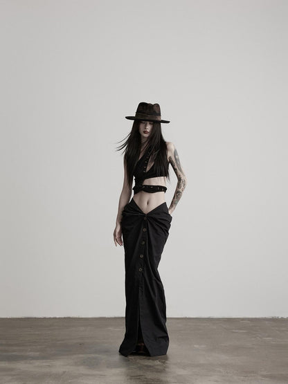 INDULGE Geometric Deconstructed Beaded Asymmetric Women&