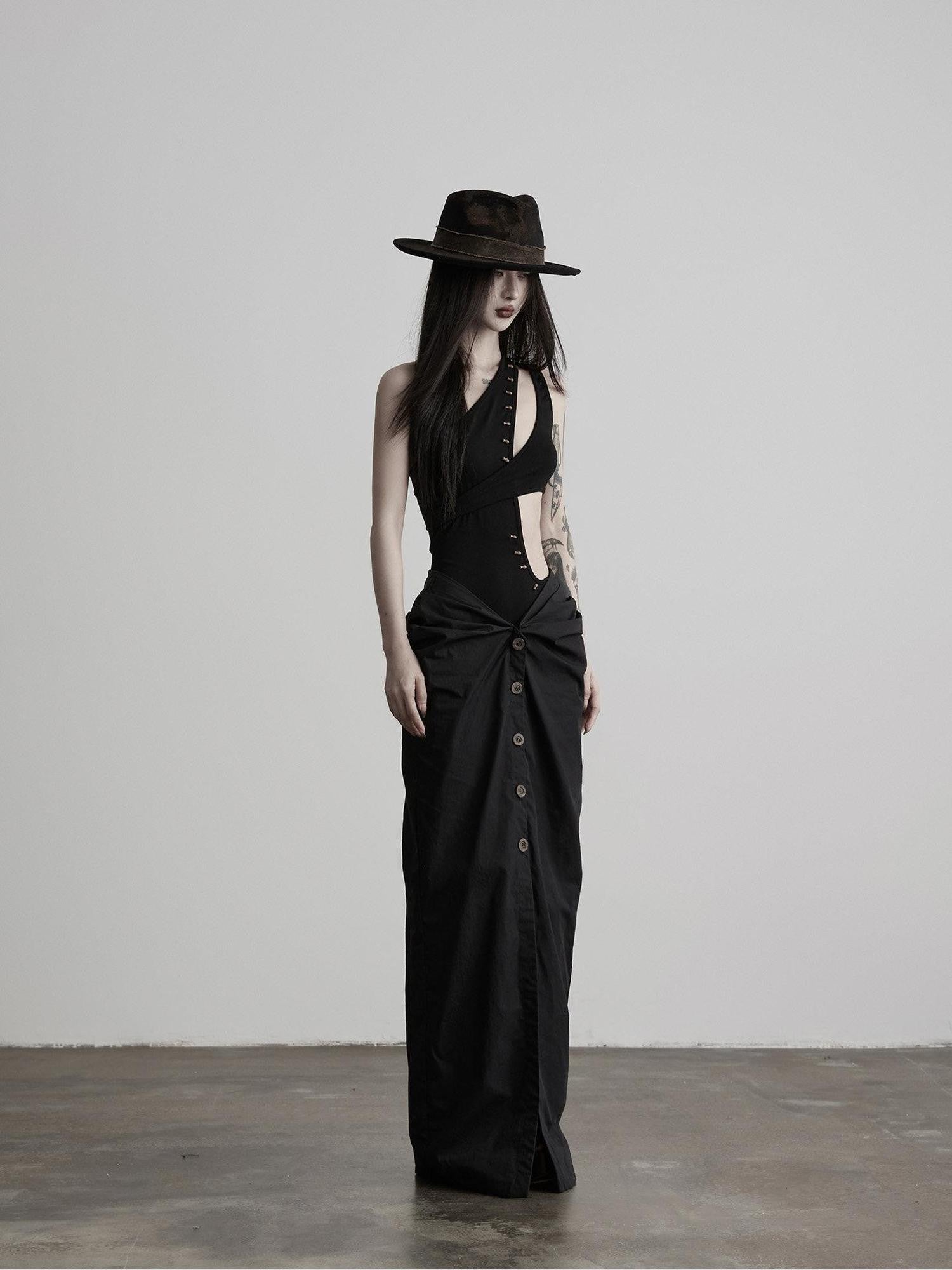 INDULGE Geometric Deconstructed Beaded Asymmetric Women&