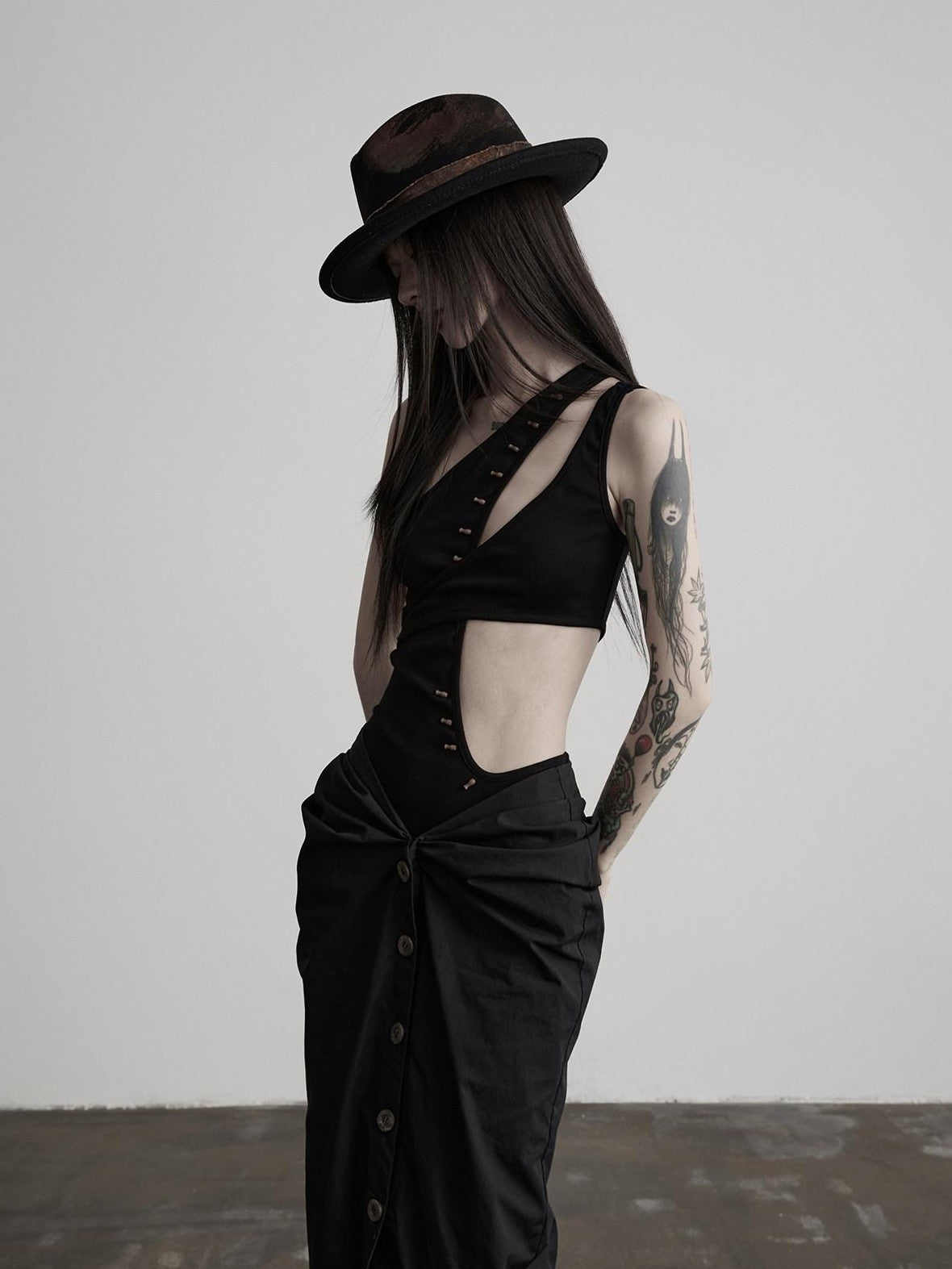 INDULGE Geometric Deconstructed Beaded Asymmetric Women&