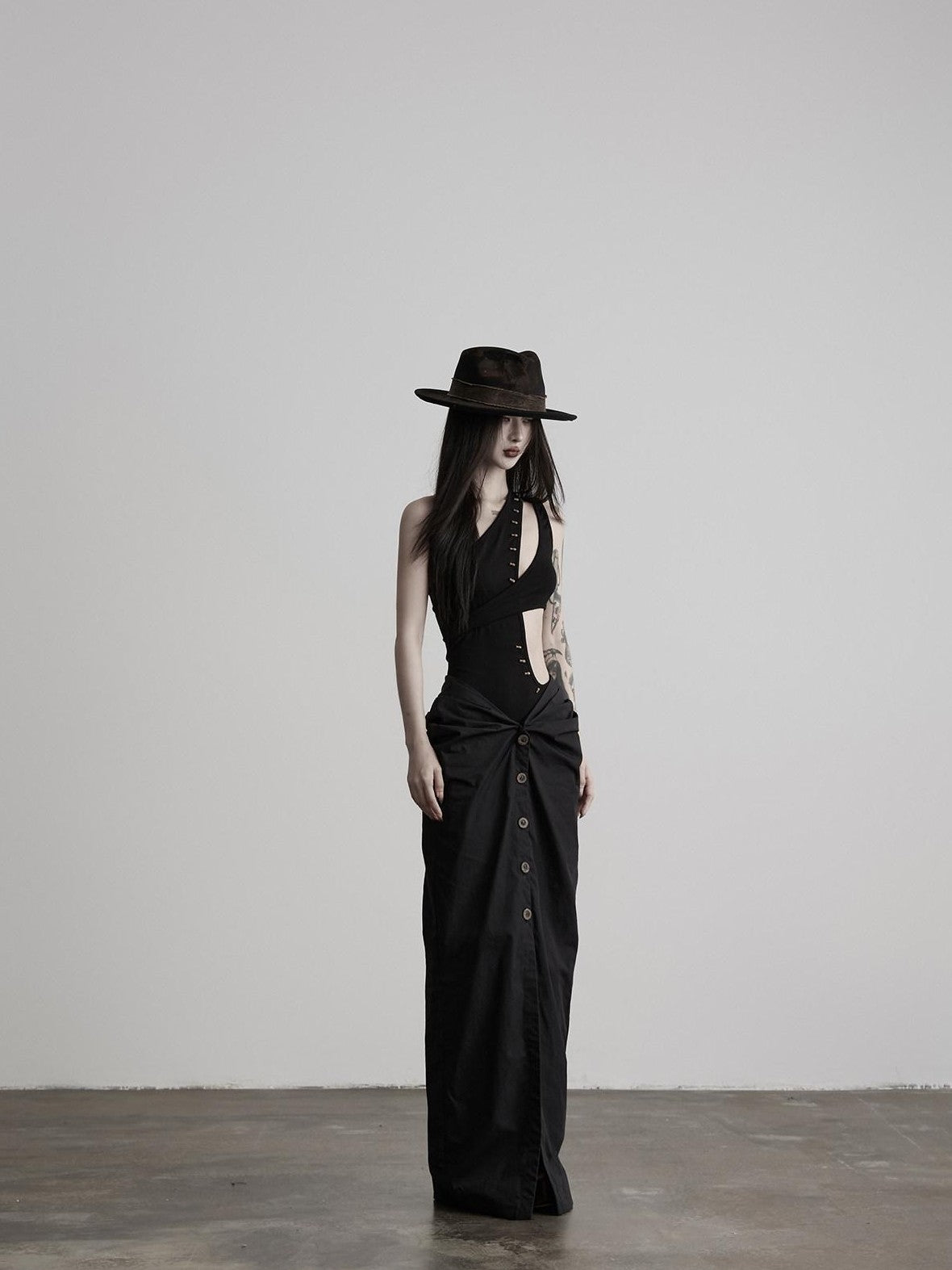 INDULGE Geometric Deconstructed Beaded Asymmetric Women&