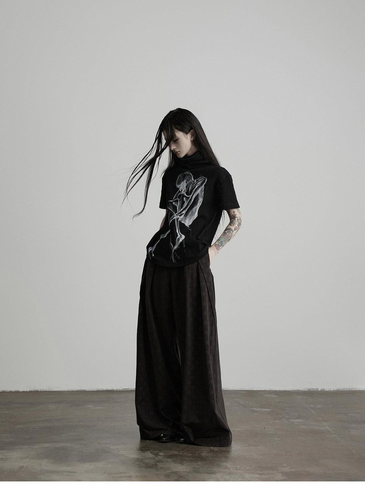 INDULGE Gothic Printed High Neck Relaxed Women&