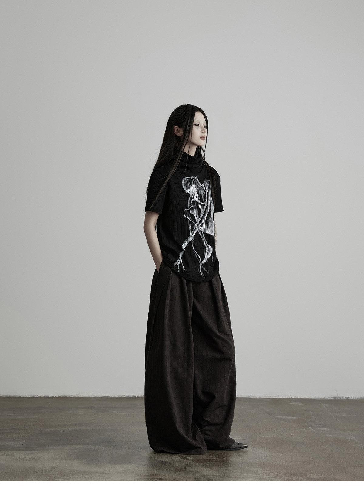INDULGE Gothic Printed High Neck Relaxed Women&