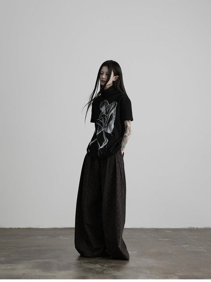 INDULGE Gothic Printed High Neck Relaxed Women&