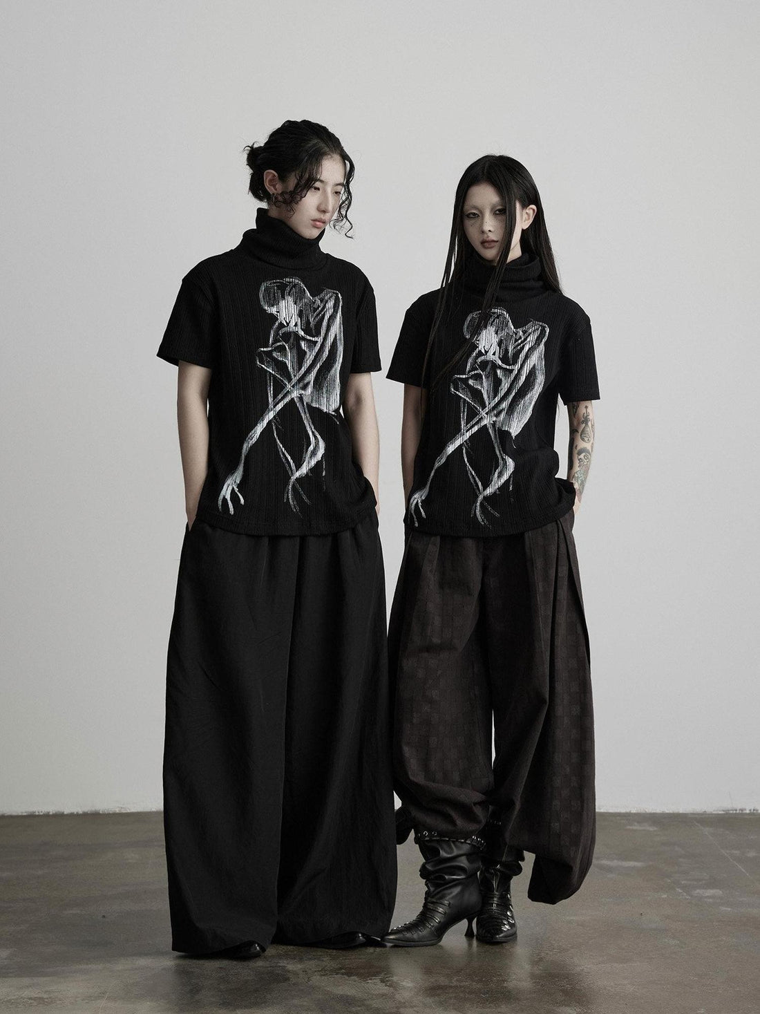 INDULGE Gothic Printed High Neck Relaxed Women&